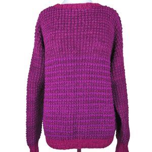 Vintage 80s Handmade Handknit  bordeaux sweater Large